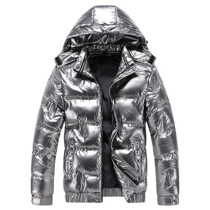 Men's - Hooded Down Jacket - Stylish Winter Wear