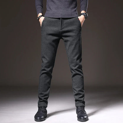 Men's - Slim Fit Pants - Comfortable Stretch Fabric - Stylish Everyday Wear