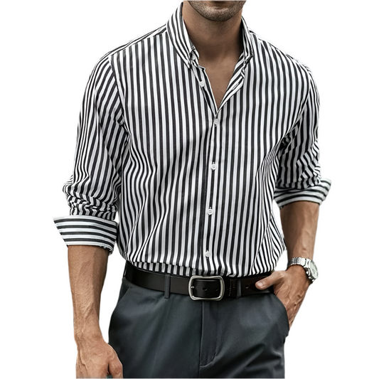 Men's - Button-Up Shirt – Classic Design, Long Sleeve – Smart Casual Wear