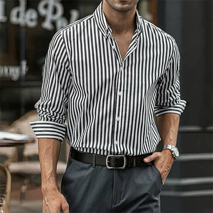 Men's - Button-Up Shirt – Classic Design, Long Sleeve – Smart Casual Wear
