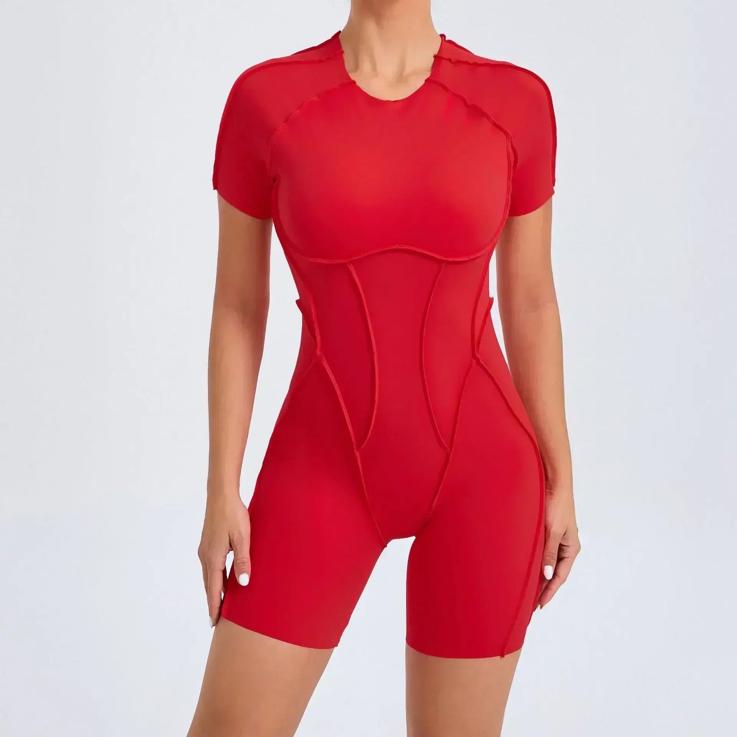 Women's - Sleek Performance Romper - Comfortable Stretch Fabric - Ideal for Active Wear and Casual Outings