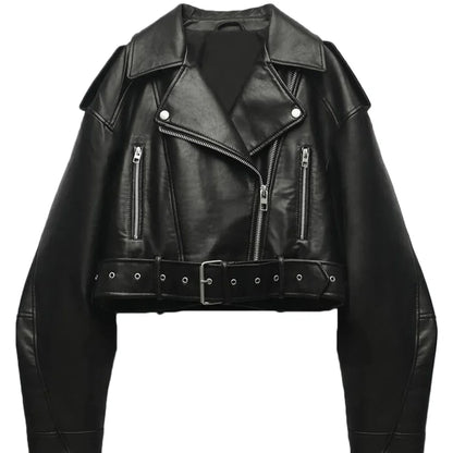 Women's - Classic Biker Jacket - Casual Style
