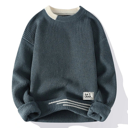 Men's - Color Tone Knitted Sweater - Cosy, Stylish, Soft Material - Perfect for Fall
