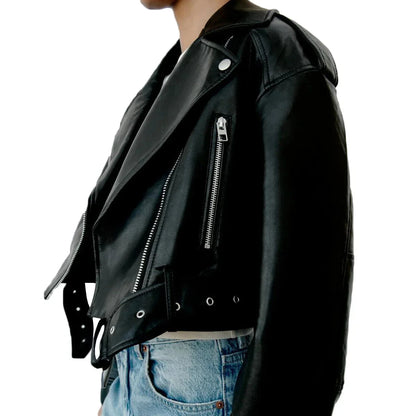 Women's - Classic Biker Jacket - Casual Style