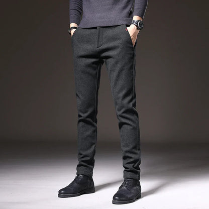 Men's - Slim Fit Pants - Comfortable Stretch Fabric - Stylish Everyday Wear