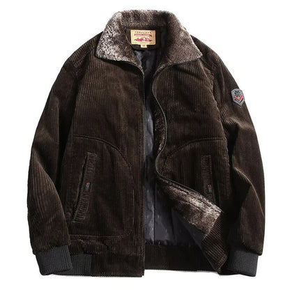 Men's - Corduroy Winter Jacket - Cosy & Stylish Outerwear