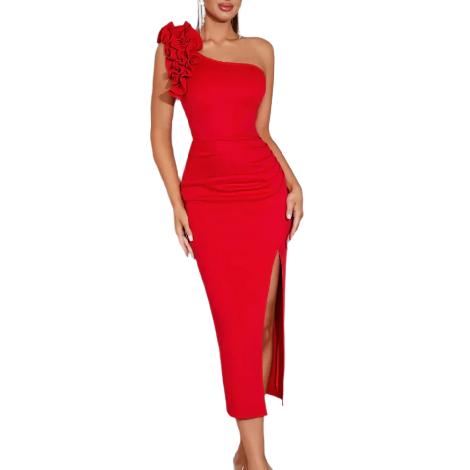 Women's - Elegant One-Shoulder Evening Dress - Stylish Design for Formal Events - Perfect for Special Occasions