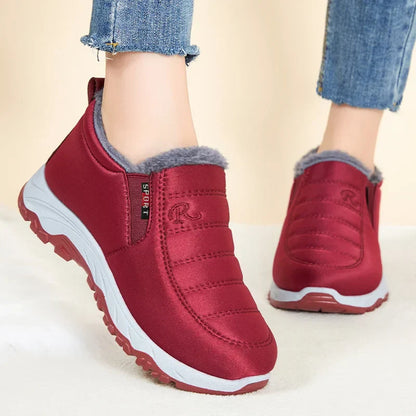 Women's - Stylish Winter Slip-On Boots - Zip Enclosure
