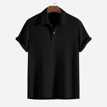 Men's - Polo Shirt - Stylish Waffle Knit Design