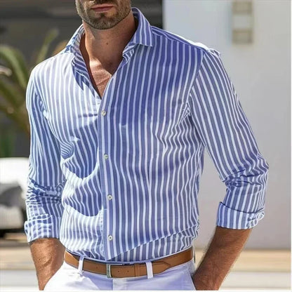 Men's - Button-Up Shirt – Classic Design, Long Sleeve – Smart Casual Wear