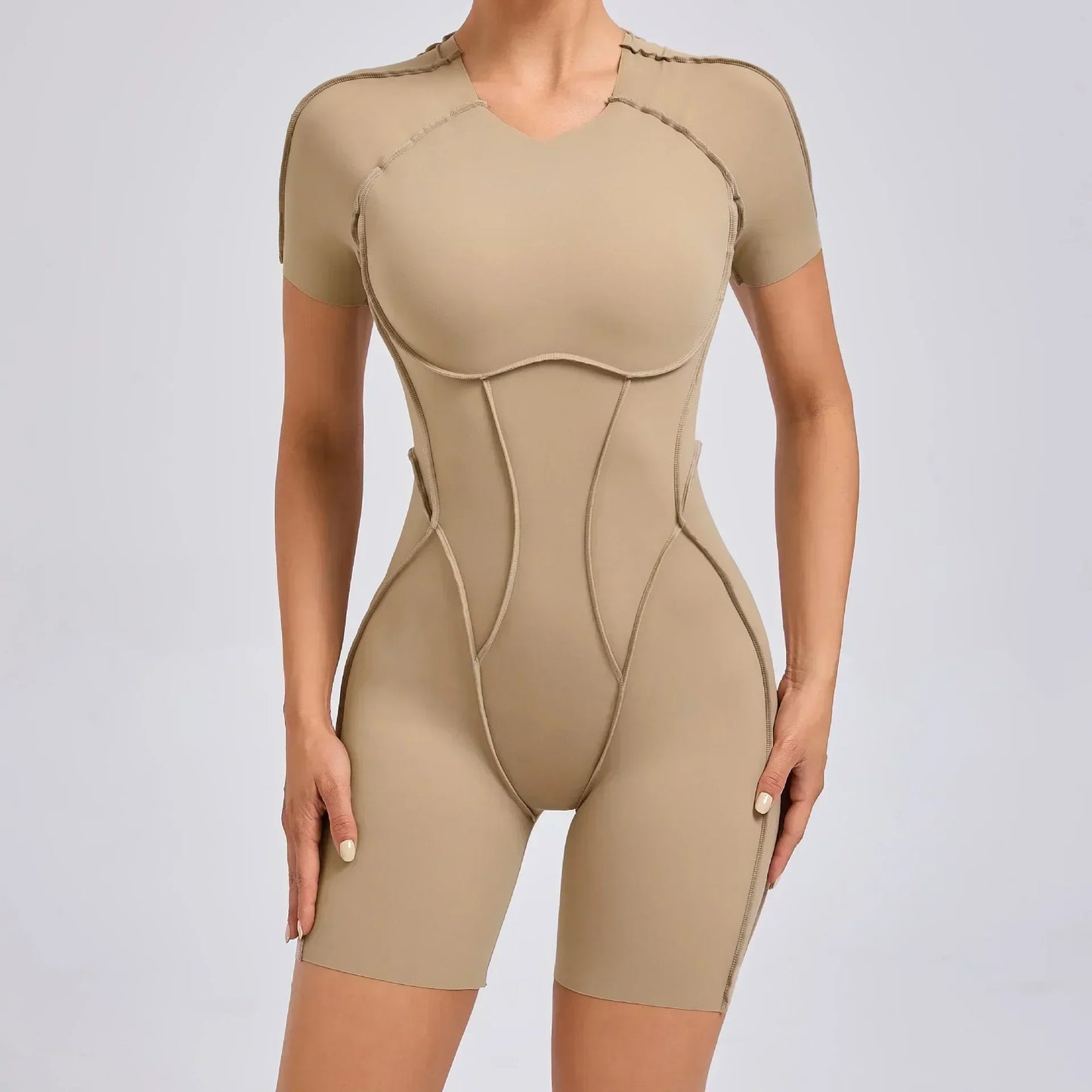 Women's - Sleek Performance Romper - Comfortable Stretch Fabric - Ideal for Active Wear and Casual Outings