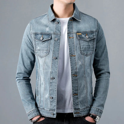 Men's – Blue Denim Jacket – Classic Design, Casual Style – Everyday Outerwear