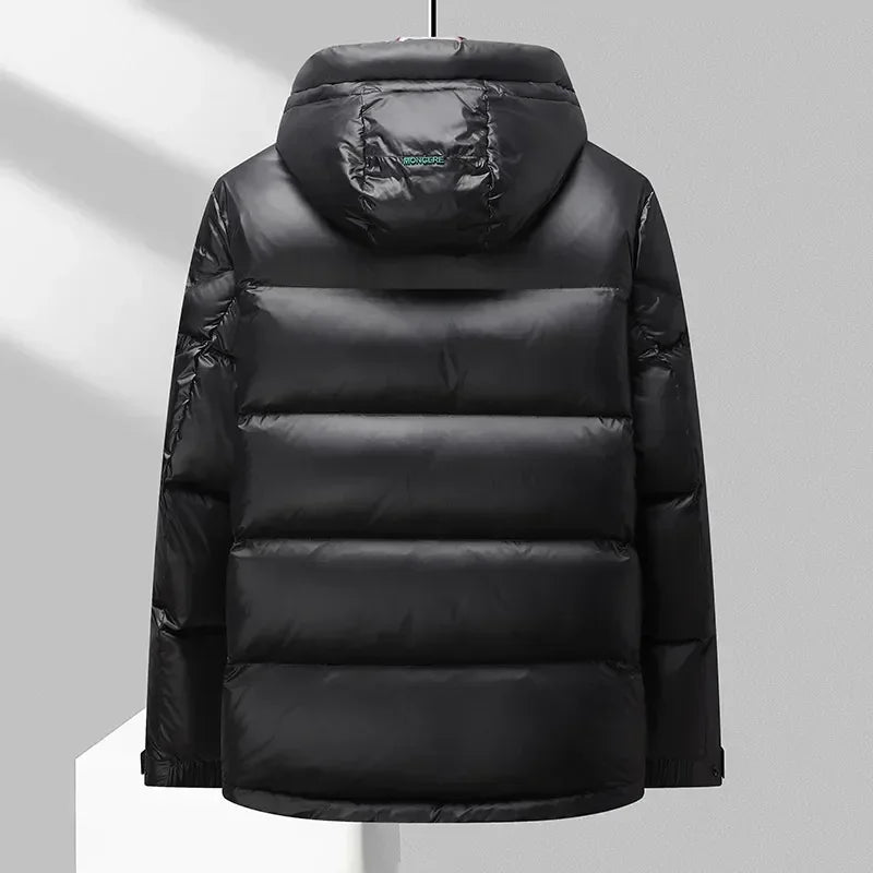 Men's - Hooded Winter Down Jacket - Warm & Stylish