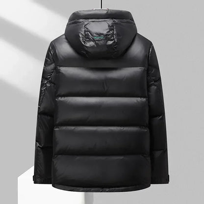 Men's - Hooded Winter Down Jacket - Warm & Stylish