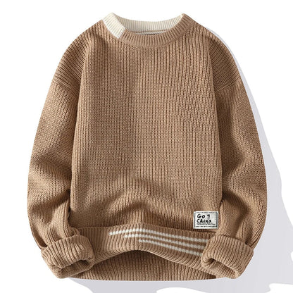 Men's - Color Tone Knitted Sweater - Cosy, Stylish, Soft Material - Perfect for Fall