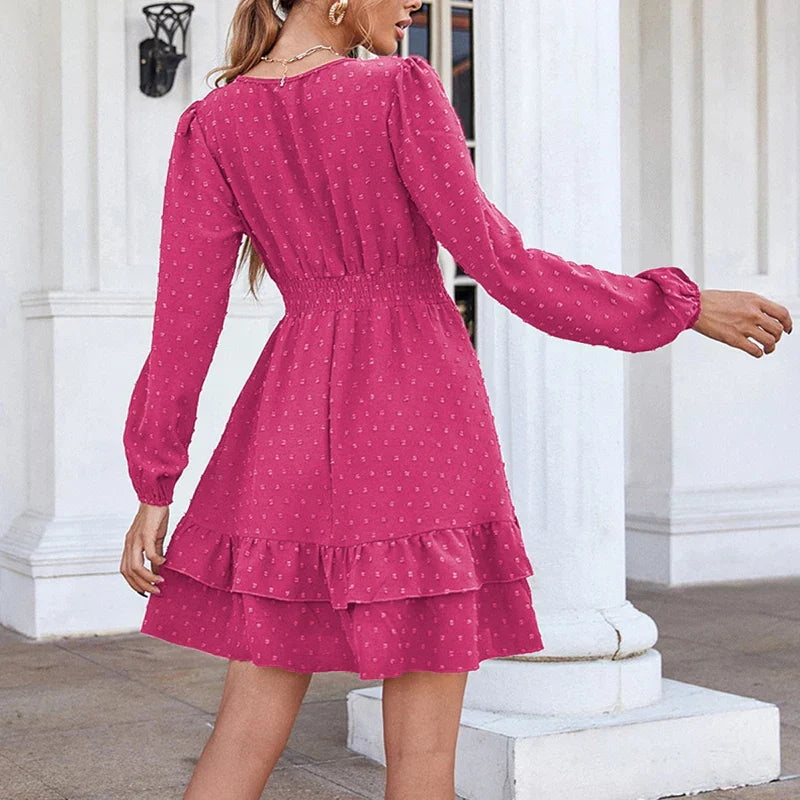 Women's - Chiffon Dress - Lightweight & Elegant Fabric - Ideal for Summer Events & Casual Outings