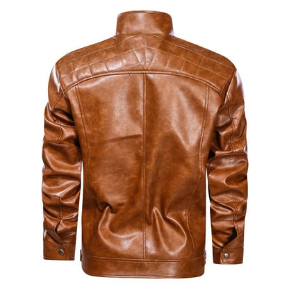 Men's - Biker Jacket - Black & Brown - Stylish Leather Outerwear