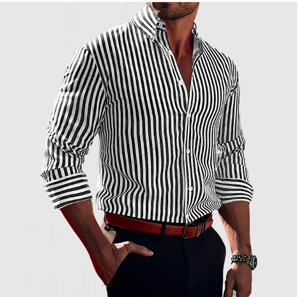 Men's - Casual Button-Down Shirt - Stylish and Comfortable