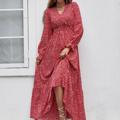 Women's - Bohemian Ruffle Dress - Lightweight Summer Fabric - Trendy Boho Style for Outings