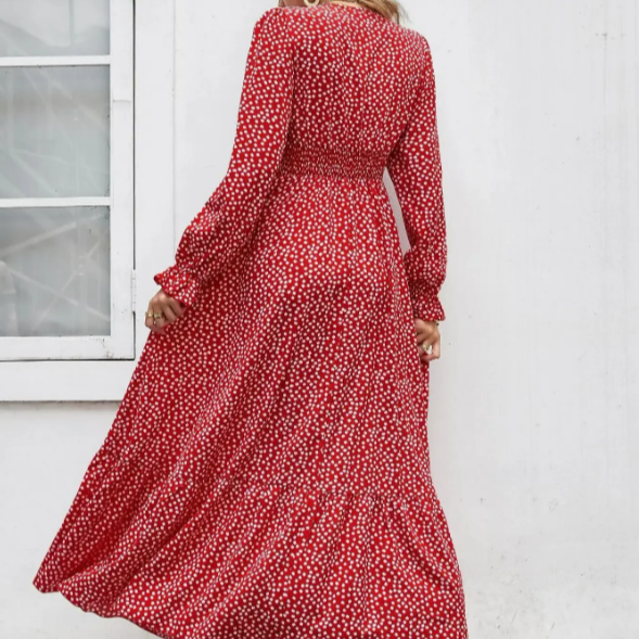 Women's - Bohemian Ruffle Dress - Lightweight Summer Fabric - Trendy Boho Style for Outings
