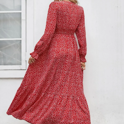 Women's - Bohemian Ruffle Dress - Lightweight Summer Fabric - Trendy Boho Style for Outings