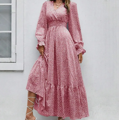 Women's - Bohemian Ruffle Dress - Lightweight Summer Fabric - Trendy Boho Style for Outings