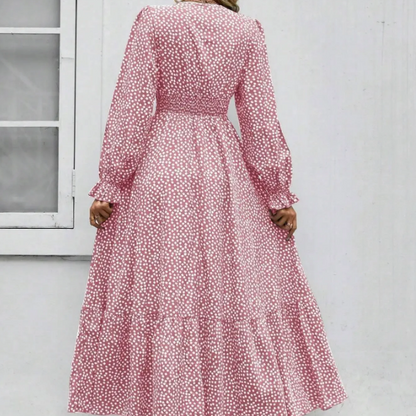 Women's - Bohemian Ruffle Dress - Lightweight Summer Fabric - Trendy Boho Style for Outings