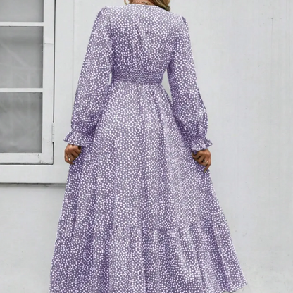 Women's - Bohemian Ruffle Dress - Lightweight Summer Fabric - Trendy Boho Style for Outings
