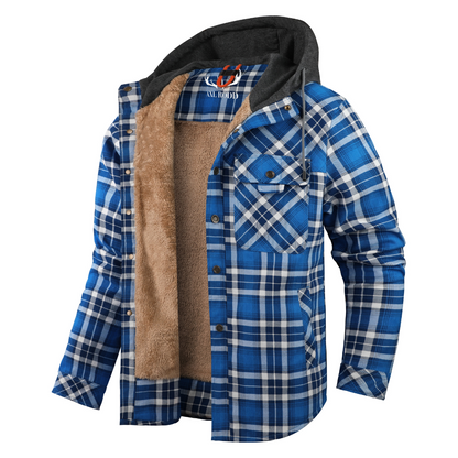 Men's - Lumberjack Hoodie - Cosy Flannel Material - Stylish Casual Wear