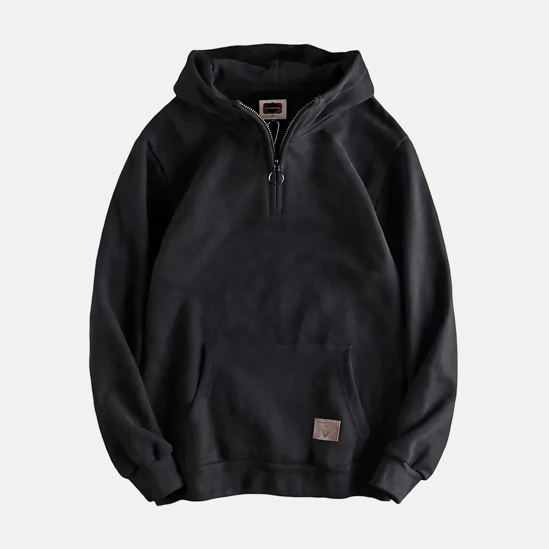 Men's - Half Zip Hoodie - Warm Fabric Relaxed Fit