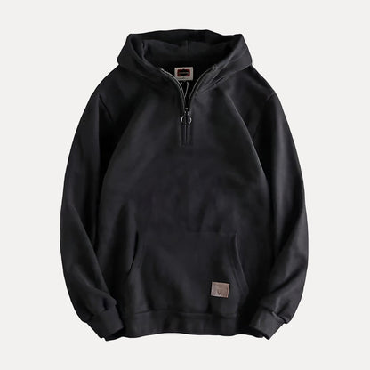 Men's - Half Zip Hoodie - Warm Fabric Relaxed Fit