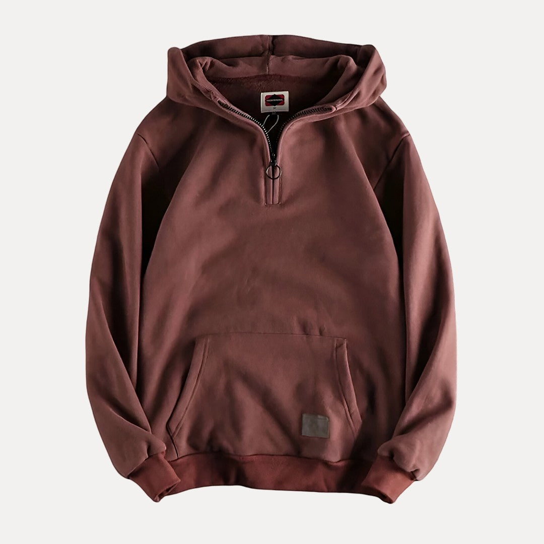 Men's - Half Zip Hoodie - Warm Fabric Relaxed Fit