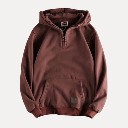 Men's - Half Zip Hoodie - Warm Fabric Relaxed Fit