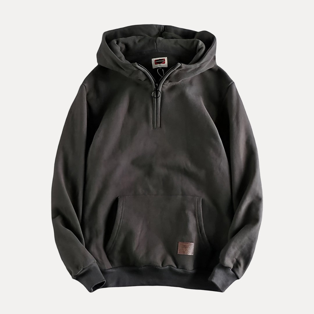 Men's - Half Zip Hoodie - Warm Fabric Relaxed Fit