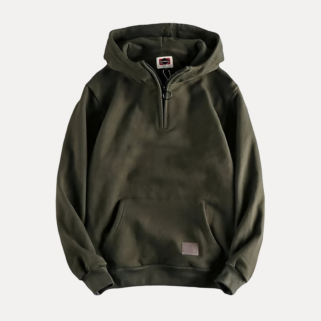 Men's - Half Zip Hoodie - Warm Fabric Relaxed Fit