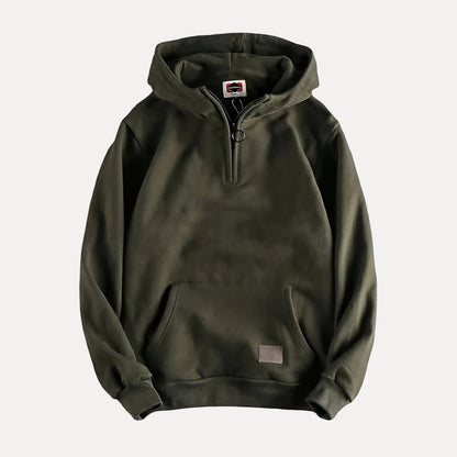 Men's - Half Zip Hoodie - Warm Fabric Relaxed Fit