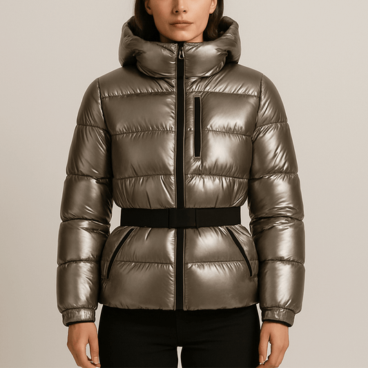 Women's - Belted Puffer Jacket - Warm, Stylish, and Versatile Outerwear