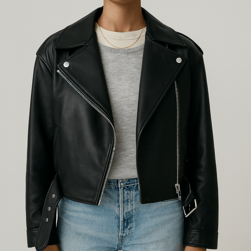 Women's - Classic Biker Jacket - Casual Style