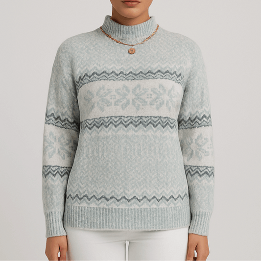 Women's - Cosy Knitted Jumper - Snowflake Design