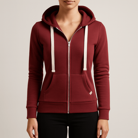 Women's - Cosy Zip-Up Hoodie - Soft and Stylish