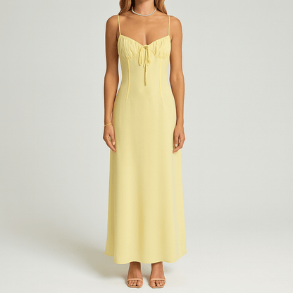 Women's - Elegant A-Line Dress with Knot Detail