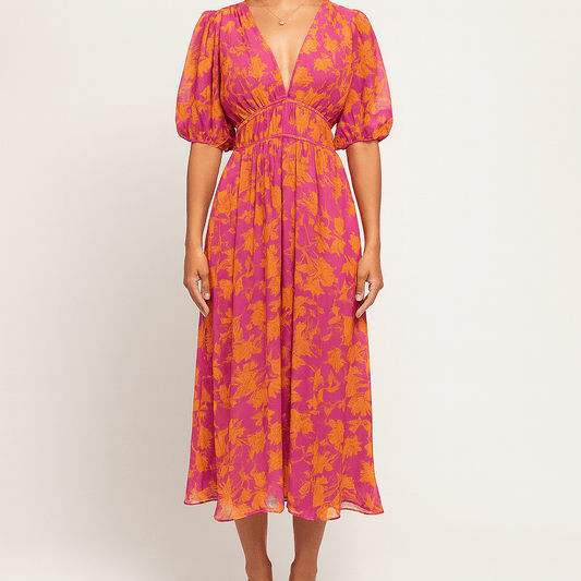 Women's - Floral Maxi Dress - Summer Style