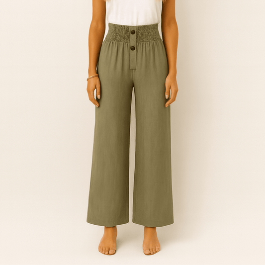 Women's - High Waist Summer Casual Pants - Lightweight