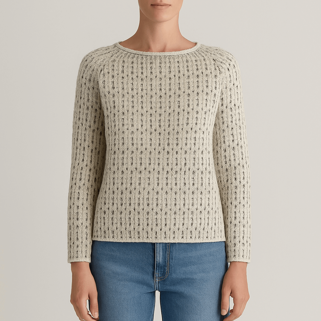 Women's - Knitted Jumper - Elegant Grey Long Sleeve
