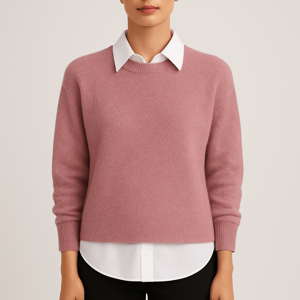 Women's - Knitted Jumper - Round Neck Long Sleeve