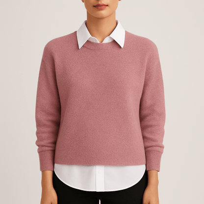 Women's - Knitted Jumper - Round Neck Long Sleeve