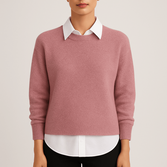 Women's - Knitted Jumper - Round Neck Long Sleeve