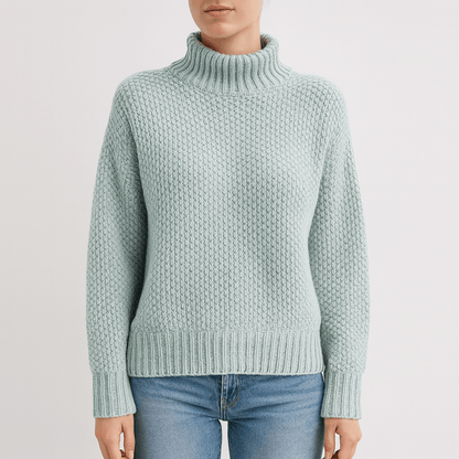 Women's - Knitted Jumper - Turtleneck Warm Loose Fit