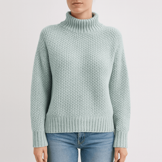 Women's - Knitted Jumper - Turtleneck Warm Loose Fit