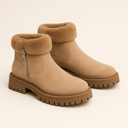 Women's - Non-Slip Ankle Boots - Side Zip Enclosure